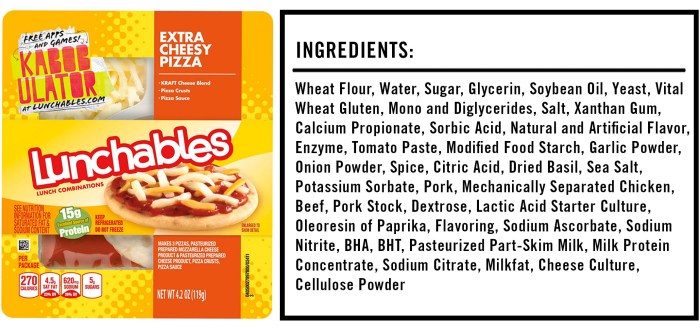 Lunchables pepperoni pizza nutrition facts